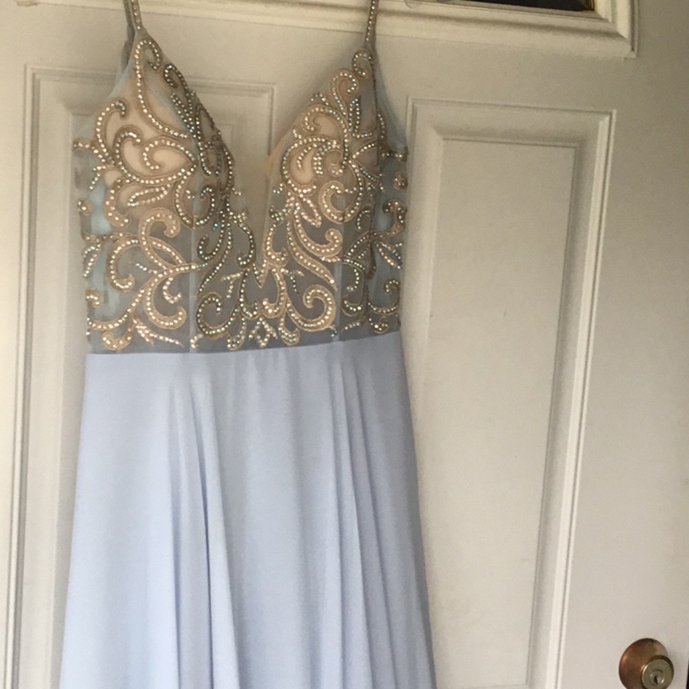 Prom dress, Baby blue Prom dress,Size 4,Glow Dress